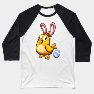 Cute Little Easter Chick With Bunny Ears Baseball T-Shirt